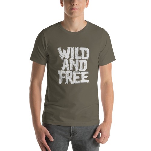 WILD AND FREE - Maglietta unisex verde militare